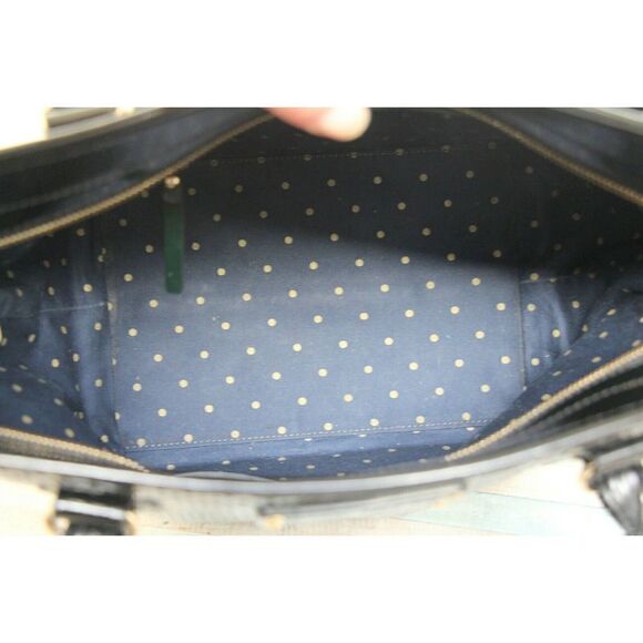 ROOMY KATE SPADE BLACK PERFORATED PATENT LEATHER TOTE SHOULDER BAG HANDBAG PURSE - Picture 8 of 9